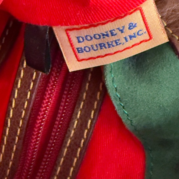 Dooney Bourke Florentine Leather Satchel Bag Chestnut Whipstitch Patina Luxe - Picture 6 of 16